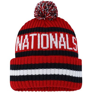 Men's '47 Red Washington Nationals Bering Cuffed Knit Hat with Pom