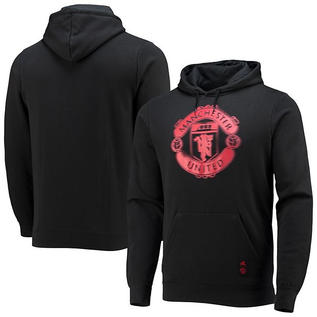 Men s adidas Black Manchester United Pullover Hoodie