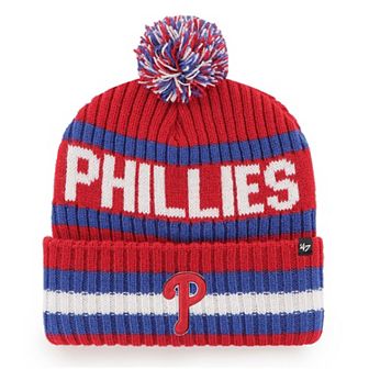 Men's '47 Red Philadelphia Phillies Bering Cuffed Knit Hat with Pom