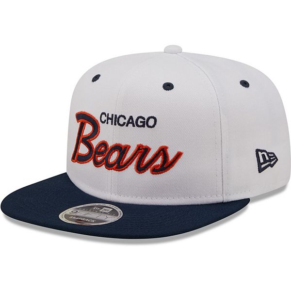 Men's New Era White/Navy Chicago Bears Sparky Original 9FIFTY Snapback Hat