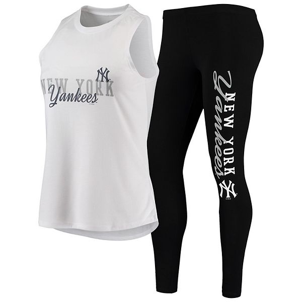 Women's Concepts Sport White/Black New York Yankees Sonata Tank Top