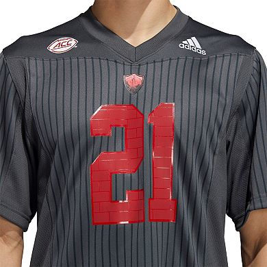 Men's adidas #21 Gray NC State Wolfpack Strategy Premier Jersey
