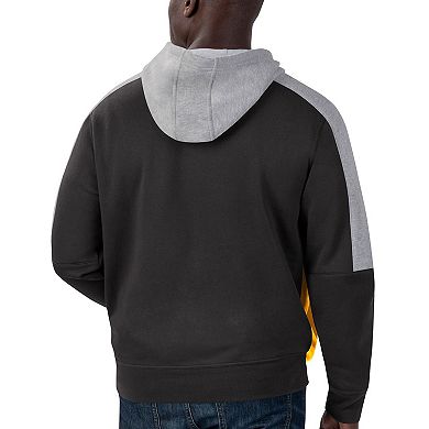 Men's Starter Black/Gold Boston Bruins Playoffs Color Block Full-Zip Hoodie