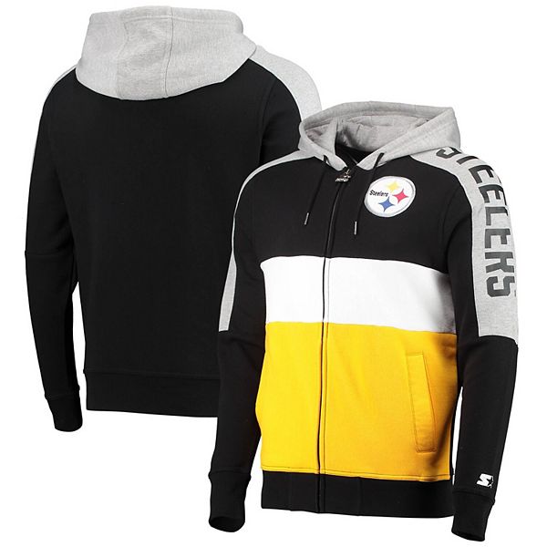 Men's Starter Black/Gold Pittsburgh Steelers Running Back Full-Zip