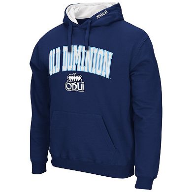 Men's Colosseum Navy Old Dominion Monarchs Arch and Logo Pullover Hoodie