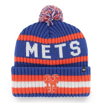Men's '47 Royal New York Mets Bering Cuffed Knit Hat with Pom