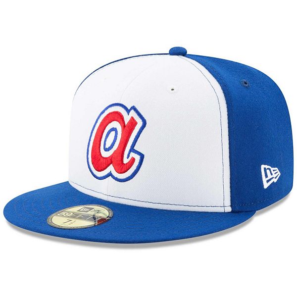 Men's New Era White/Royal Atlanta Braves Cooperstown Collection