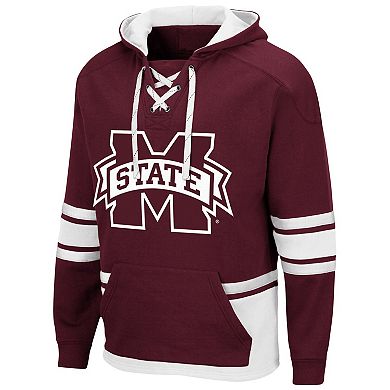Men's Colosseum Maroon Mississippi State Bulldogs Lace Up 3.0 Pullover Hoodie