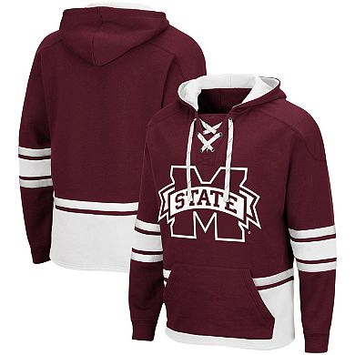 Men's Colosseum Maroon Mississippi State Bulldogs Lace Up 3.0 Pullover Hoodie