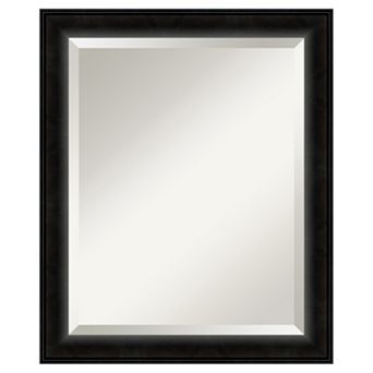Amanti Art Madison Black Modern Wood Wall Mirror