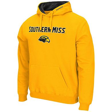 Men's Colosseum Gold Southern Miss Golden Eagles Arch and Logo Pullover Hoodie