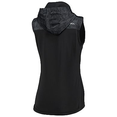 Women's Cutter & Buck Black Carolina Panthers Swish 1/2-Zip Vest