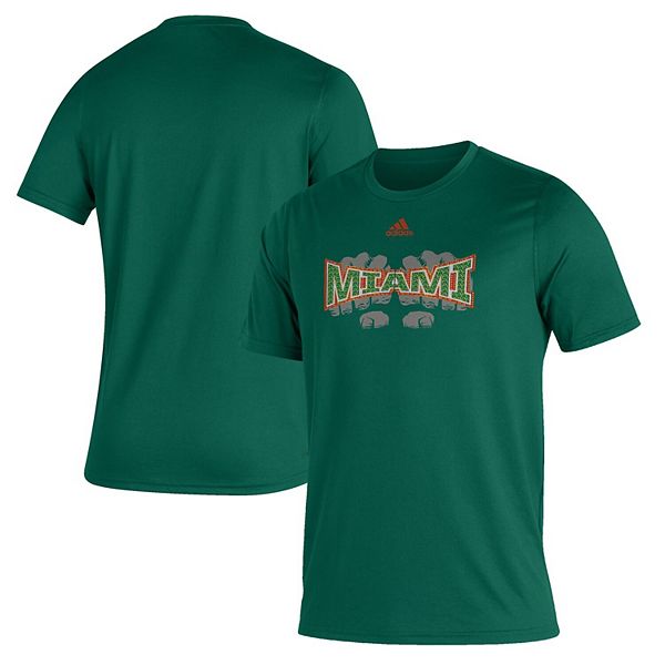 Men's adidas Green Miami Hurricanes Touchdown Ring Creator T-Shirt