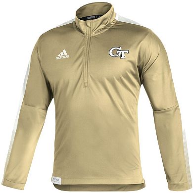 Men's adidas Gold Georgia Tech Yellow Jackets 2021 Sideline Primeblue Quarter-Zip Jacket
