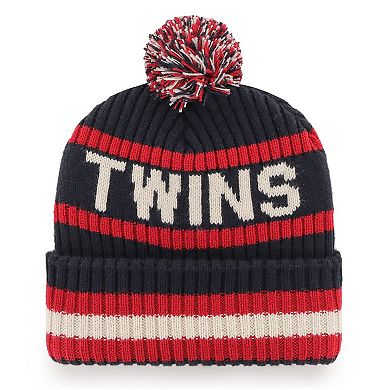 Men's '47 Navy Minnesota Twins Bering Cuffed Knit Hat with Pom