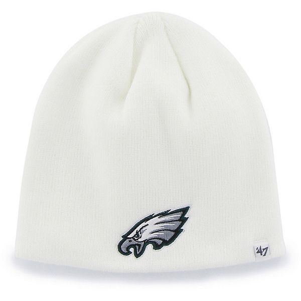 Men's '47 White Philadelphia Eagles Secondary Logo Knit Beanie