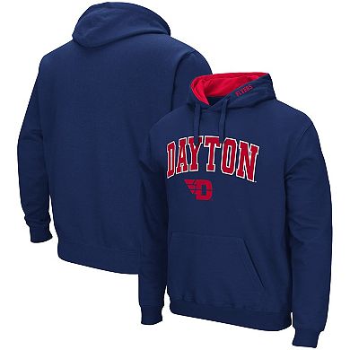 Men's Colosseum Navy Dayton Flyers Arch and Logo Pullover Hoodie