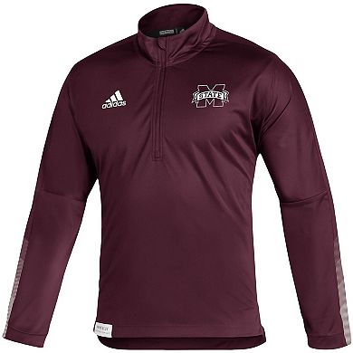 Men's adidas Maroon Mississippi State Bulldogs 2021 Sideline Primeblue Quarter-Zip Jacket