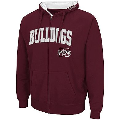 Men's Colosseum Maroon Mississippi State Bulldogs Arch & Logo 3.0 Pullover Hoodie