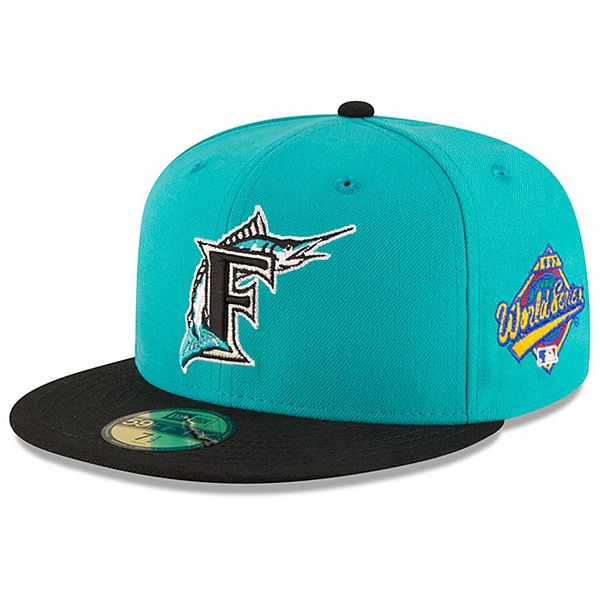 Men's New Era Teal Miami Marlins Side Patch 1997 World Series