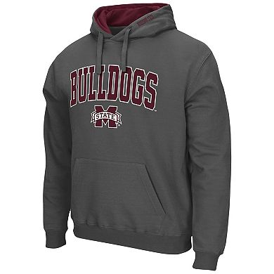 Men's Colosseum Charcoal Mississippi State Bulldogs Arch & Logo 3.0 Pullover Hoodie