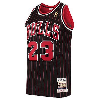 Men's Mitchell & Ness Michael Jordan Black Chicago Bulls 1996 Hardwood Classics Authentic Jersey