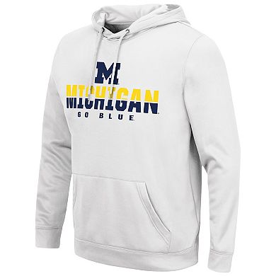 Men's Colosseum White Michigan Wolverines Lantern Pullover Hoodie