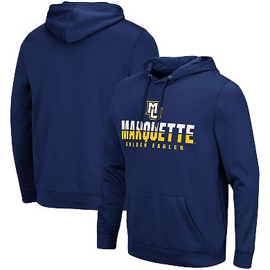 Men's Colosseum Navy Marquette Golden Eagles Lantern Pullover Hoodie