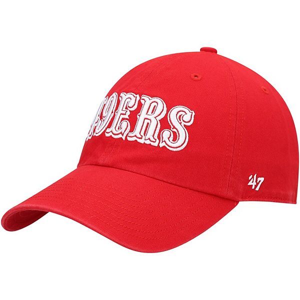 Men's '47 Black San Francisco 49ers Clean Up Script Adjustable Hat