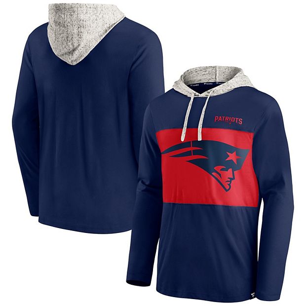 Men's Fanatics Branded Navy New England Patriots Long Sleeve Hoodie T-Shirt