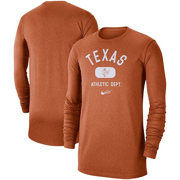 Men's Nike Texas Orange Texas Longhorns Textured Long Sleeve T-Shirt