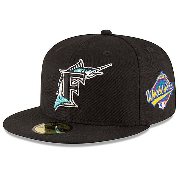 Men's Florida Marlins New Era Black Side Patch 1997 World Series 59FIFTY  Fitted Hat
