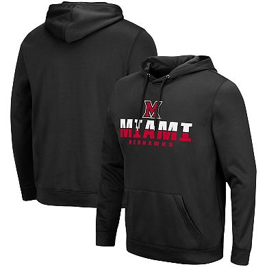 Men's Colosseum Black Miami University RedHawks Lantern Pullover Hoodie