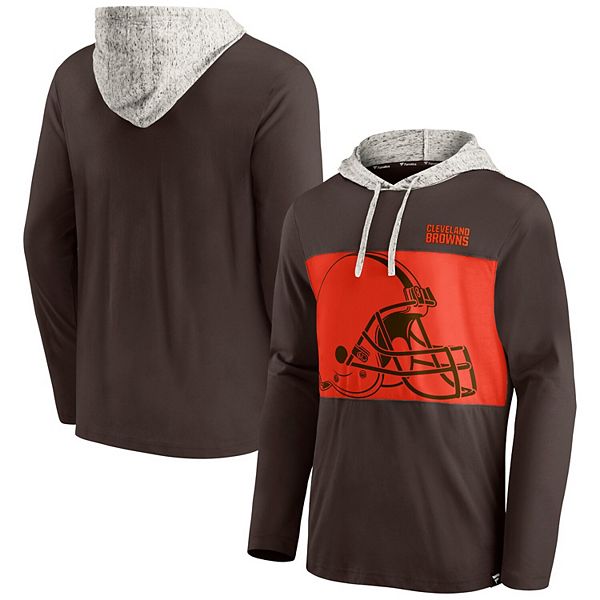 Men's Fanatics Branded Brown Cleveland Browns Long Sleeve Hoodie T-Shirt