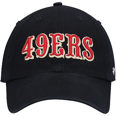 Men's '47 Black San Francisco 49ers Clean Up Script Adjustable Hat