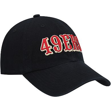 Men's '47 Black San Francisco 49ers Clean Up Script Adjustable Hat