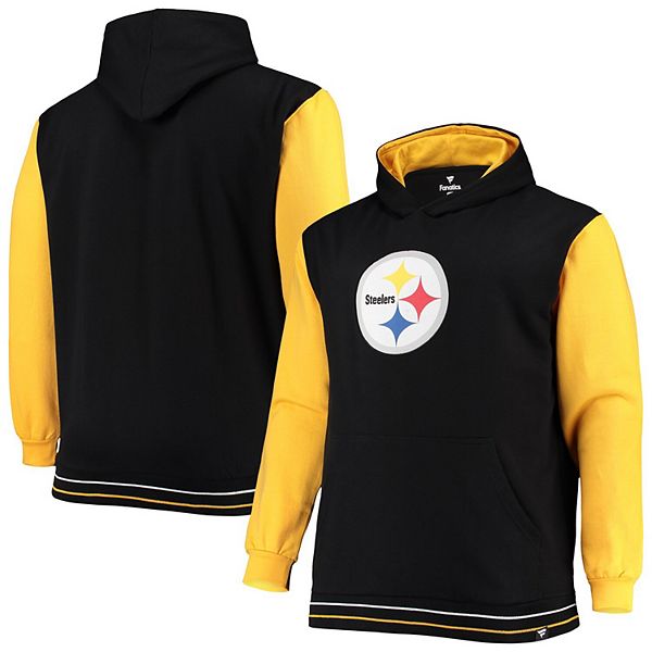 Men's Black/Gold Pittsburgh Steelers Big & Tall Pullover Hoodie