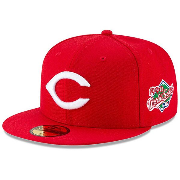 Men's New Era Red Cincinnati Reds Side Patch 1990 World Series 59FIFTY  Fitted Hat