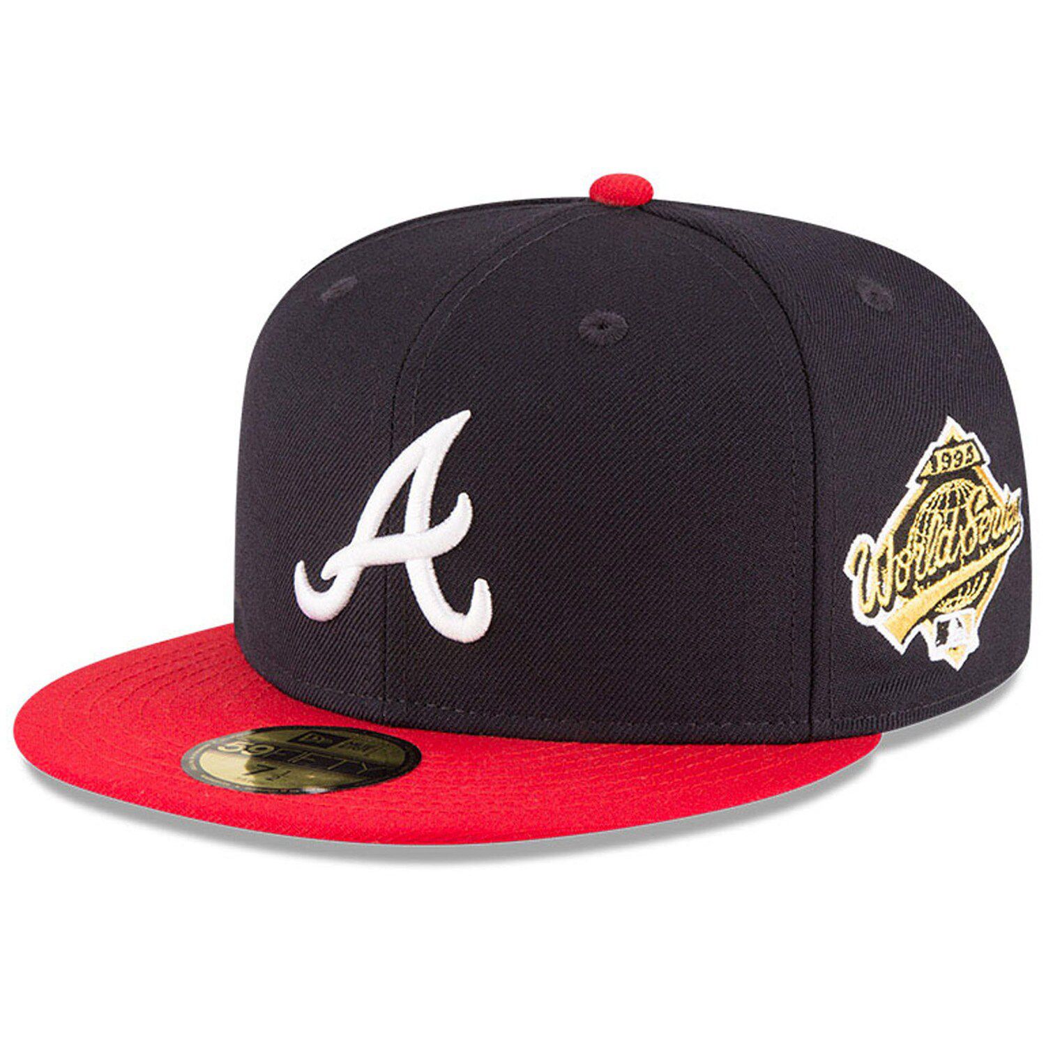 atlanta braves fitted hat side patch