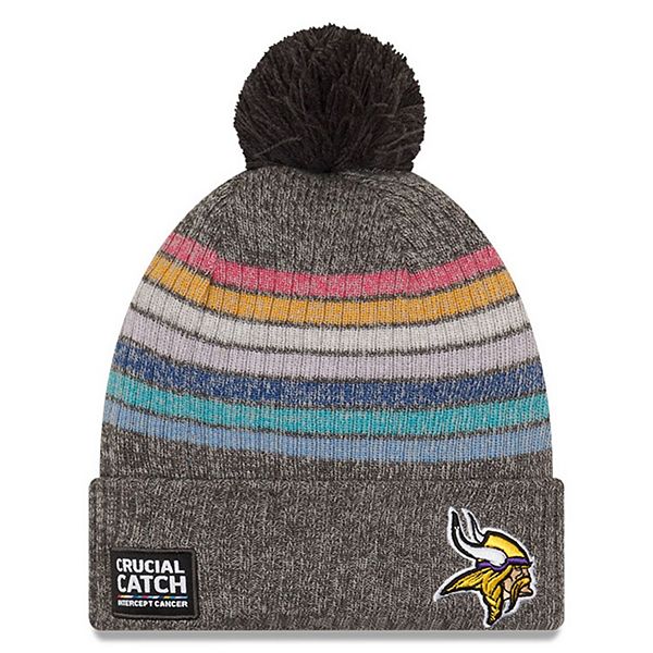 Men's New Era Charcoal Minnesota Vikings 2021 NFL Crucial Catch Knit Hat