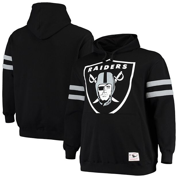 Men's Black/White Las Vegas Raiders Big & Tall Pullover Hoodie 