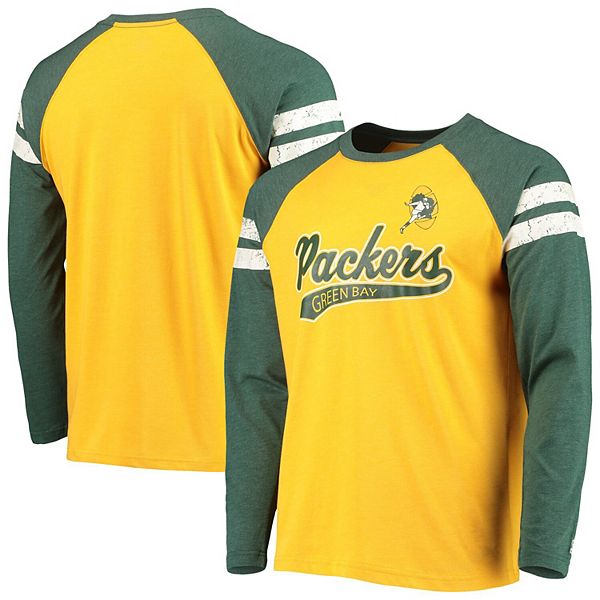 Starter Men's Green Green Bay Packers Raglan Long Sleeve Hoodie T