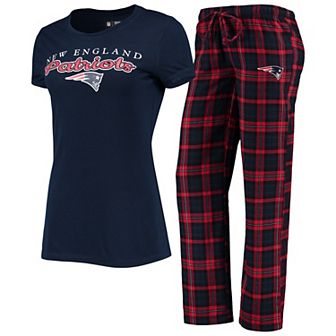 Women's Concepts Sport Navy/Red New England Patriots Logo T-Shirt & Pants Set