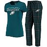 Women's Concepts Sport Midnight Green/Black Philadelphia Eagles Logo T-Shirt & Pants Set