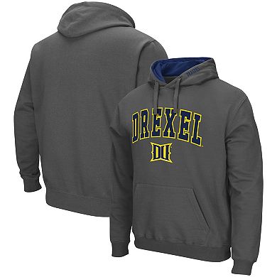 Men's Colosseum Charcoal Drexel Dragons Arch and Logo Pullover Hoodie