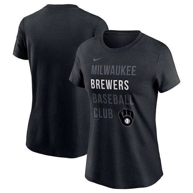 Women's Nike Black Milwaukee Brewers Baseball Club T-Shirt