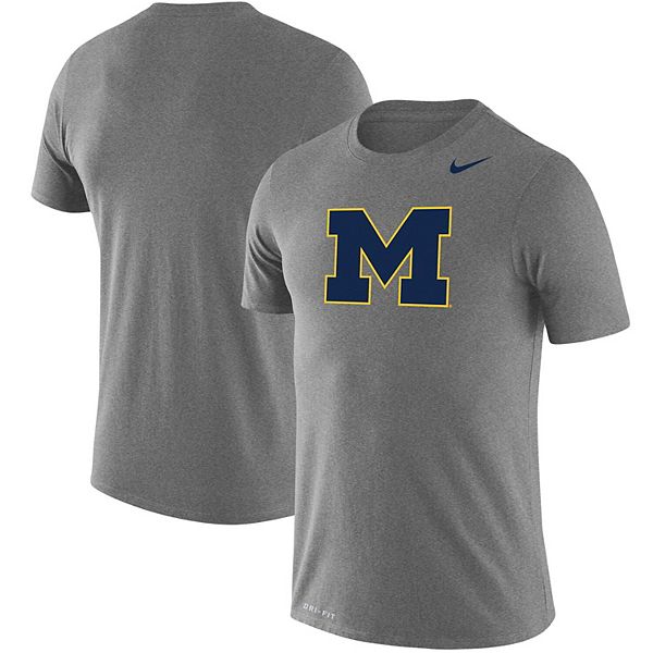 Men's Nike Heathered Gray Michigan Wolverines School Logo Legend ...