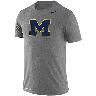 Men's Nike Heathered Gray Michigan Wolverines School Logo Legend ...