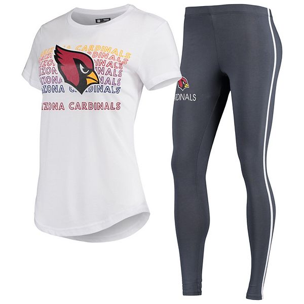 Concepts Sport White/Charcoal Arizona Cardinals Sonata T-Shirt & Leggings Sleep Set