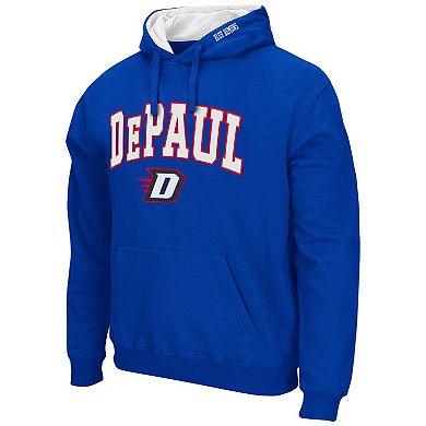 Men's Colosseum Royal DePaul Blue Demons Arch and Logo Pullover Hoodie